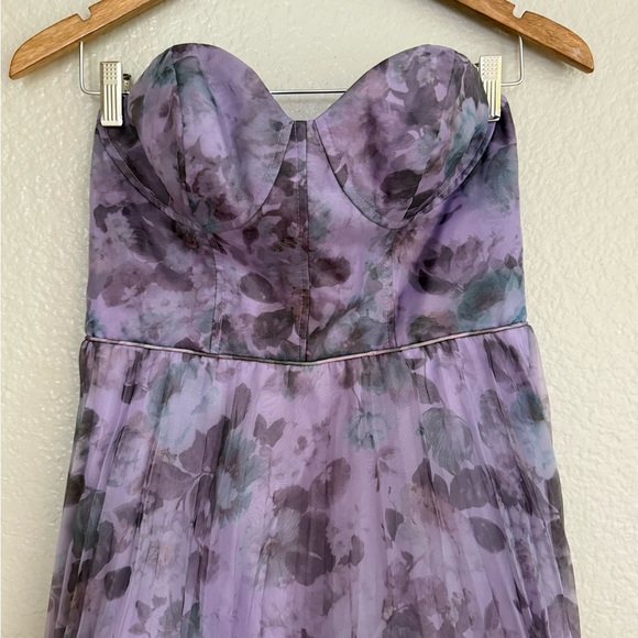 NWOT Most Beautiful Day Purple Multi Floral Print Organza Maxi Dress - Picture 7 of 7